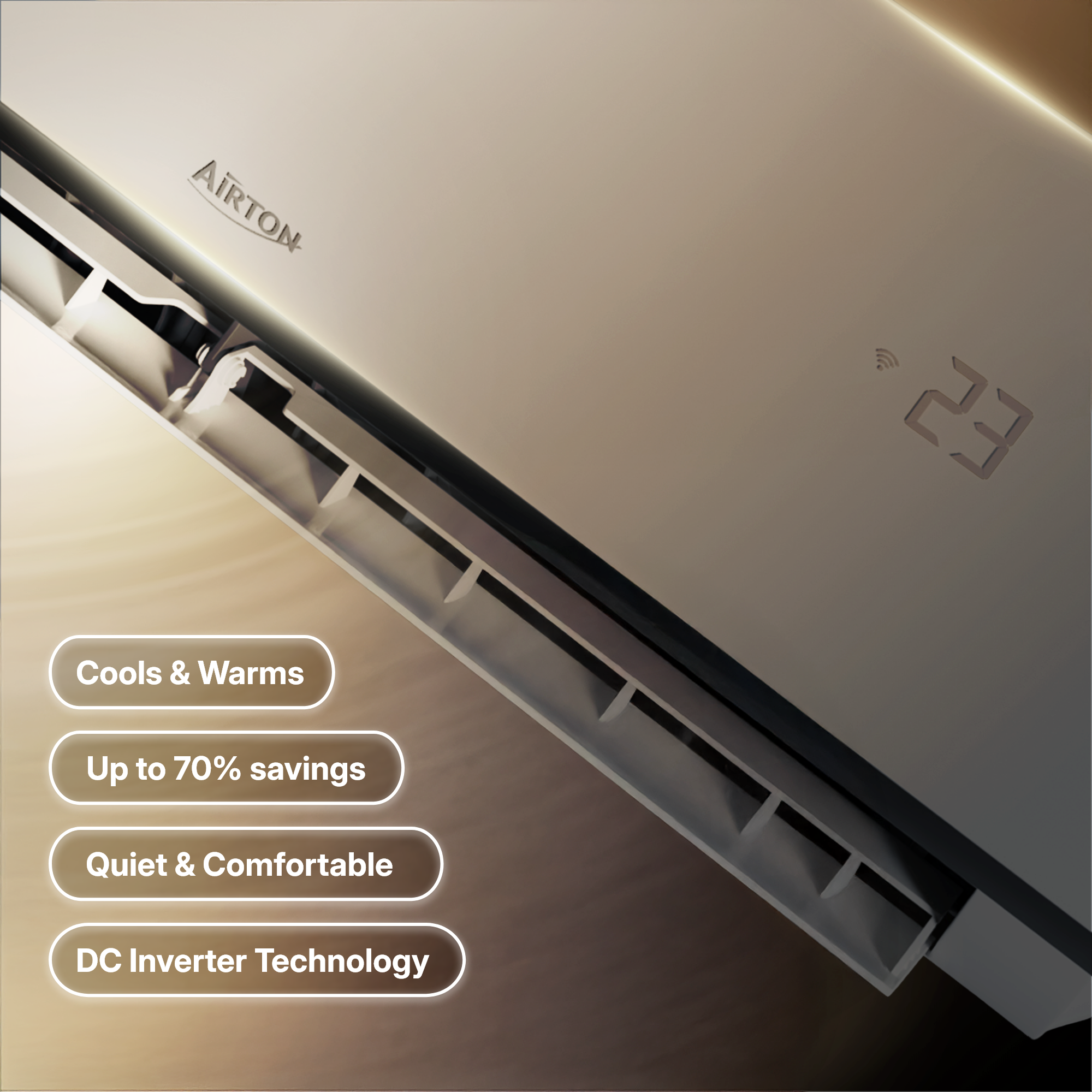 Airton Wall-Mounted Air Conditioner with Heat Pump –  Ready to Install