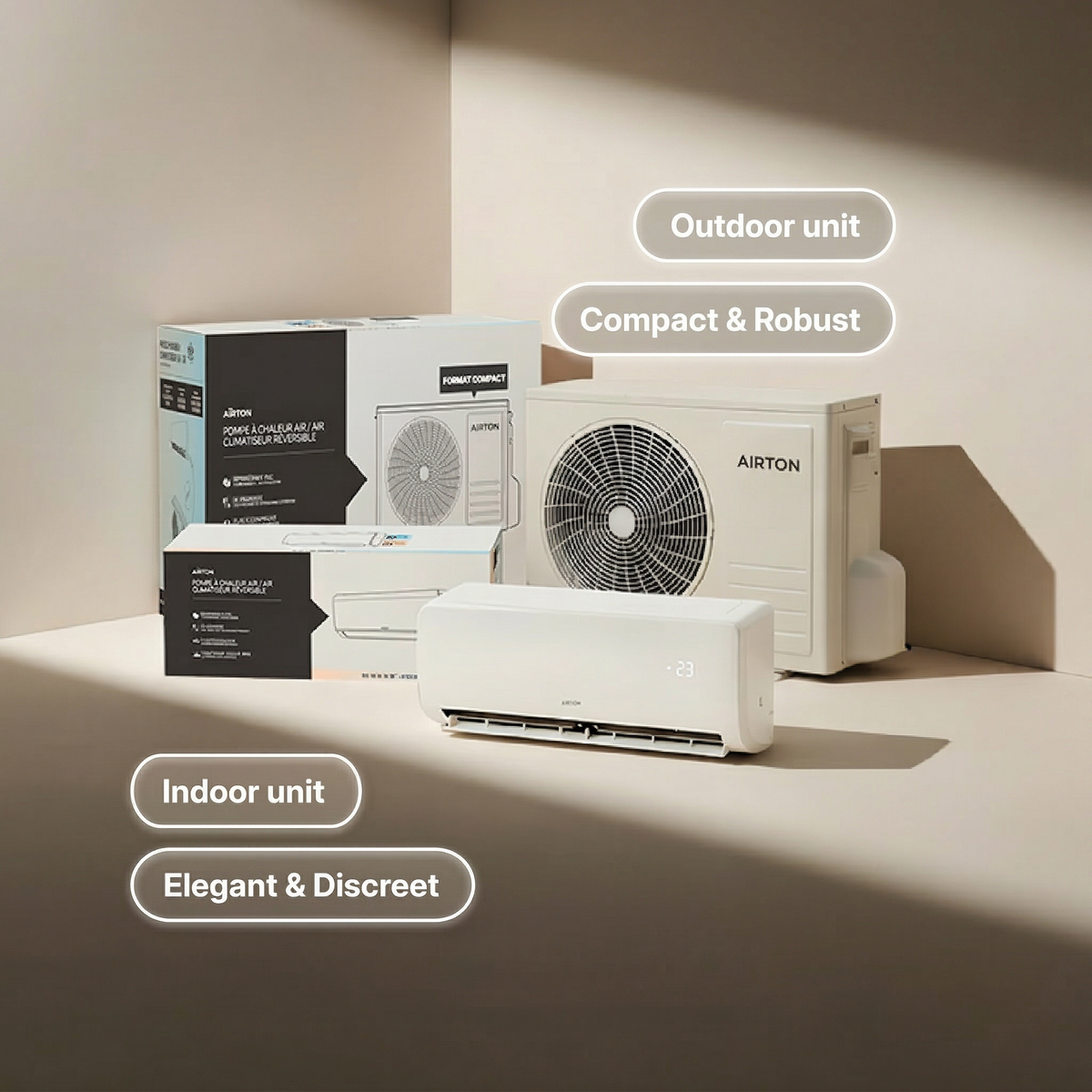 Smart Wall Mounted Split Air Conditioner with Heat Pump